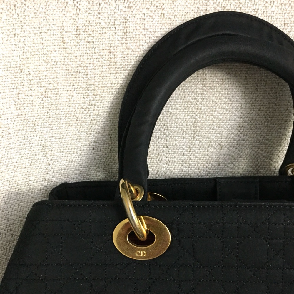 Christian Dior Lady Dior Canage Handbag black canvas - Picture 6 of 16